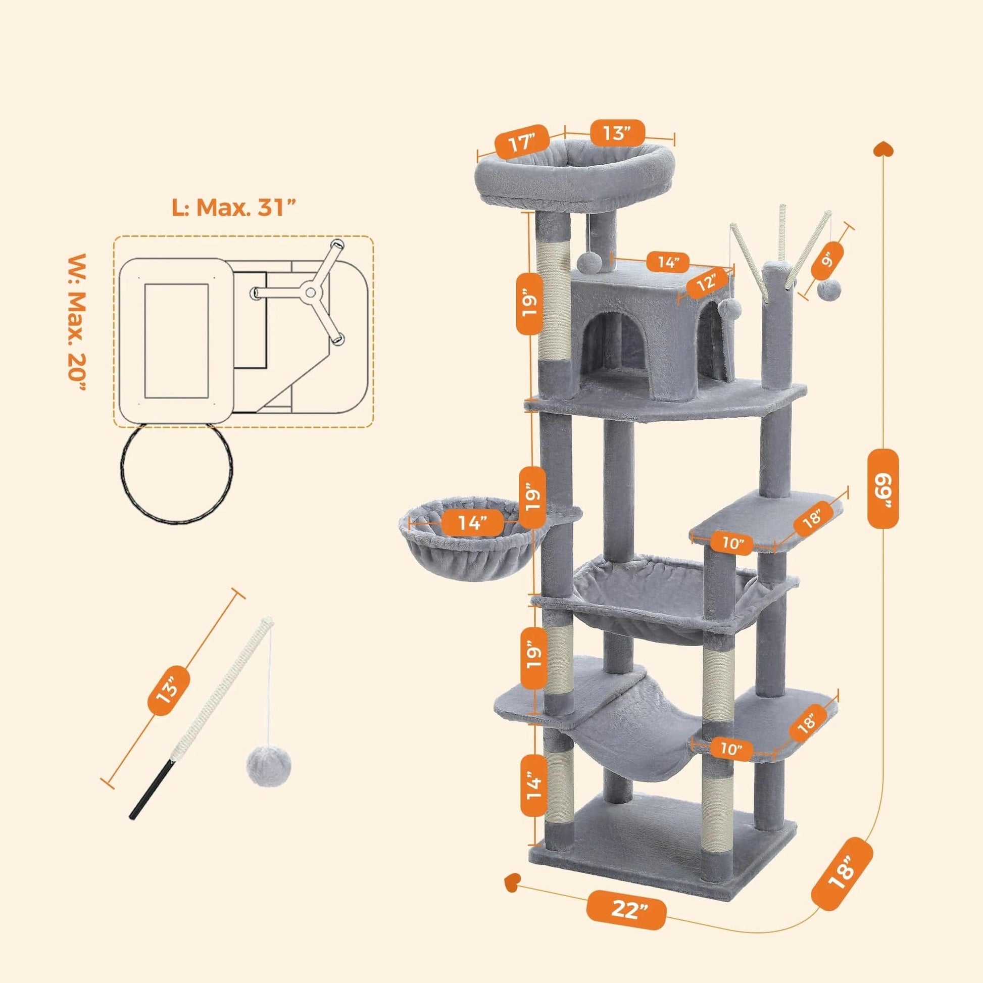 Arbre à Chat XXL - Edition Luxe | HopMyCat