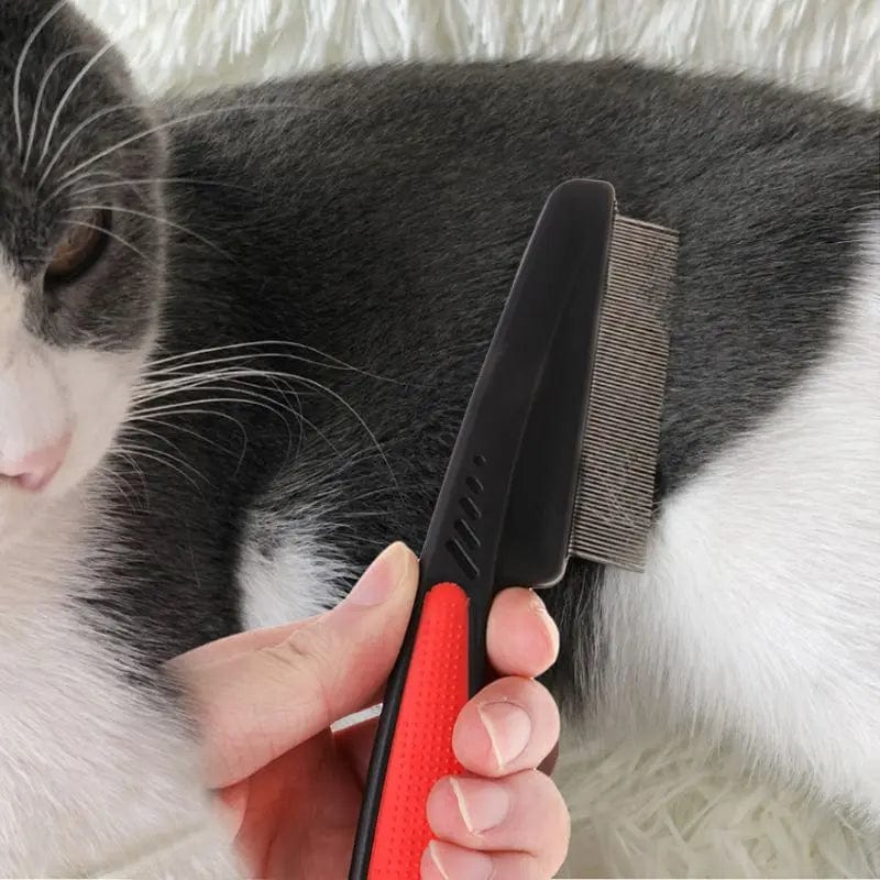 Brosse anti-parasites pour chat | HopMyCat Rouge