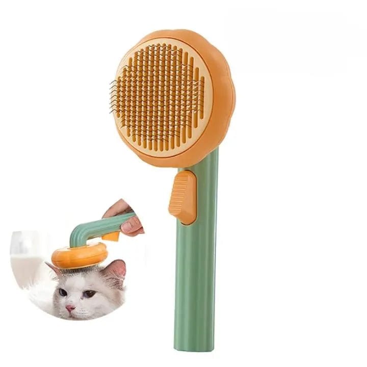 Brosse Chat Poil Long - Avec Bouton Autonettoyant | HopMyCat