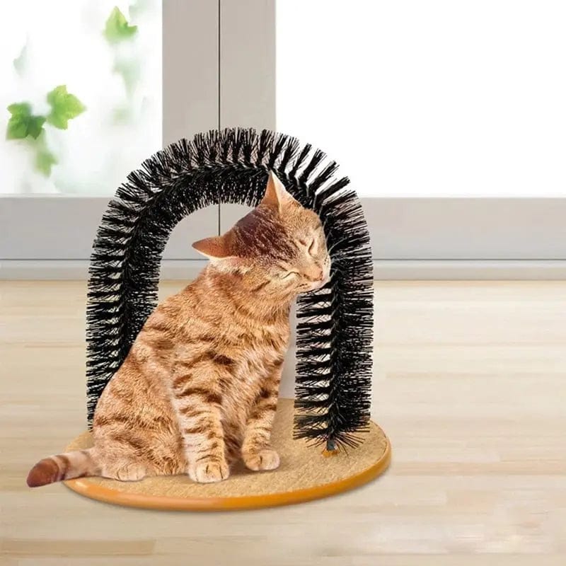 Brosse pour chat "auto-toilettage" avec jouet | HopMyCat