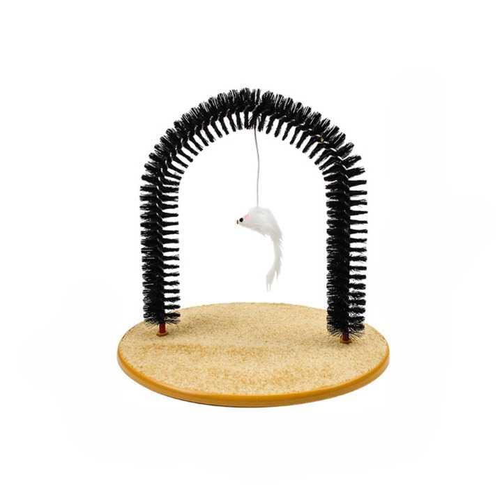 Brosse pour chat "auto-toilettage" avec jouet | HopMyCat