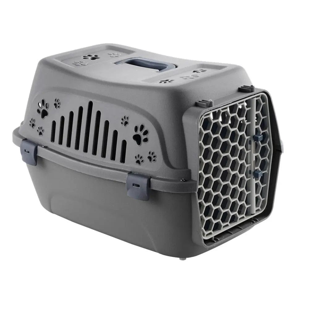 Caisse de transport pour chat en plastique | HopMyCat Gris