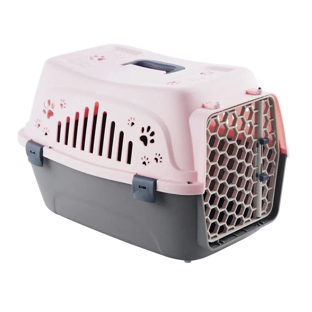 Caisse de transport pour chat en plastique | HopMyCat Rose