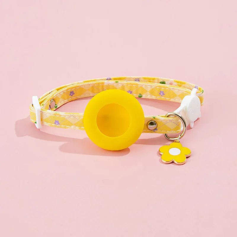 Collier GPS pour Chat - Edition Estivale | HopMyCat Jaune