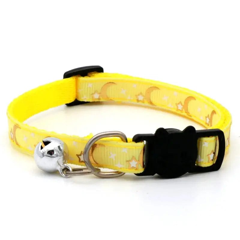 Collier pour Chat - Lunes & Étoiles | HopMyCat Jaune