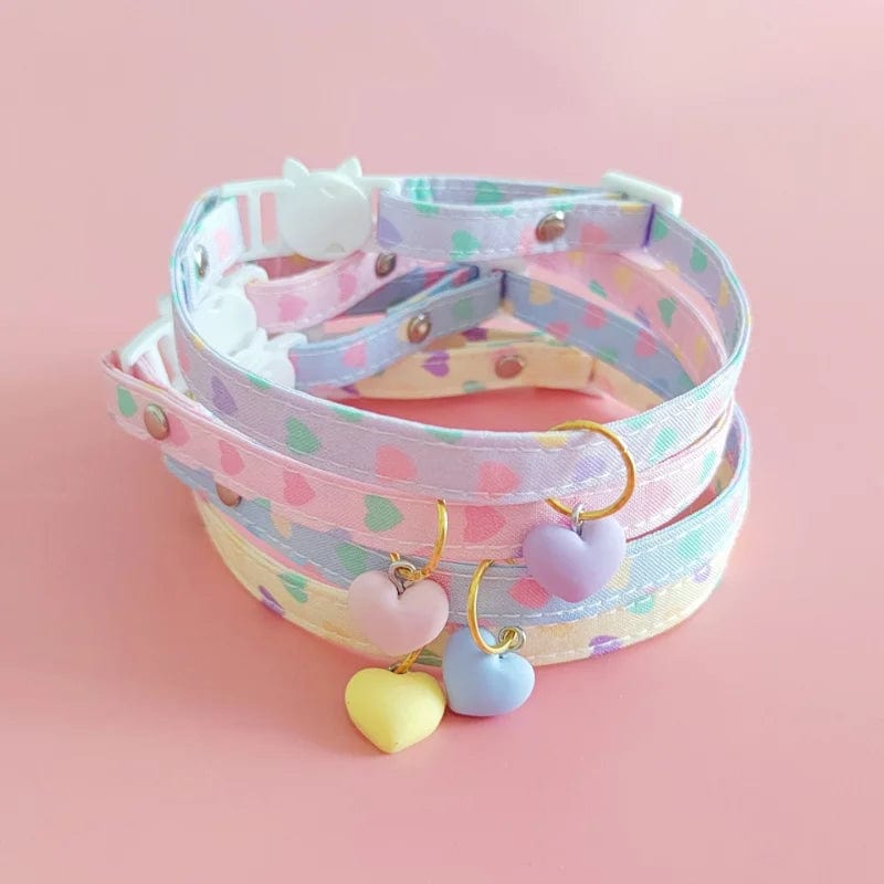 Collier pour Chaton "Coeur'Pastel" | HopMyCat