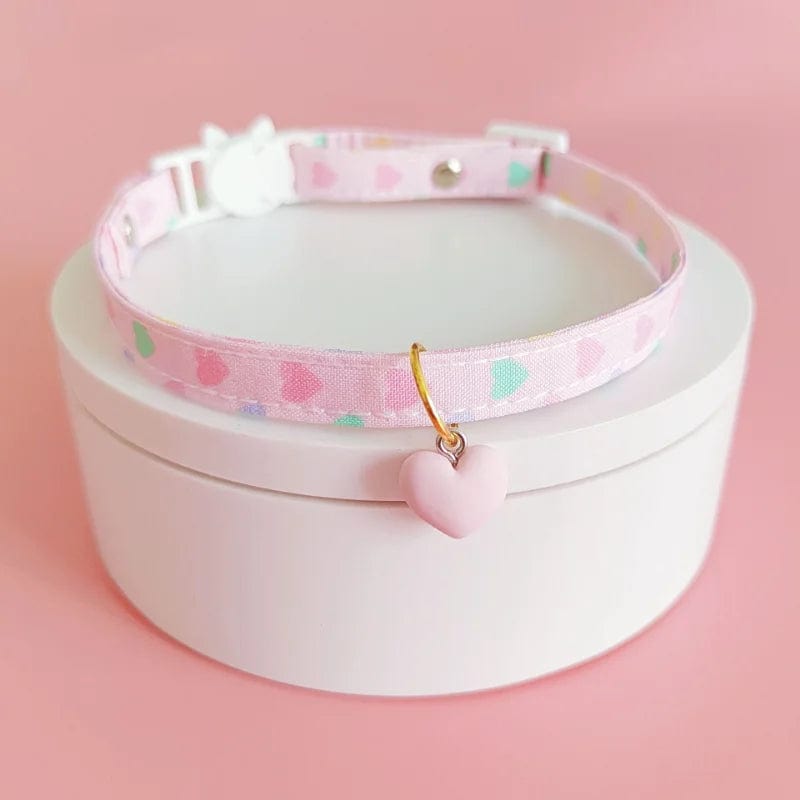 Collier pour Chaton "Coeur'Pastel" | HopMyCat Rose / S 12-20cm