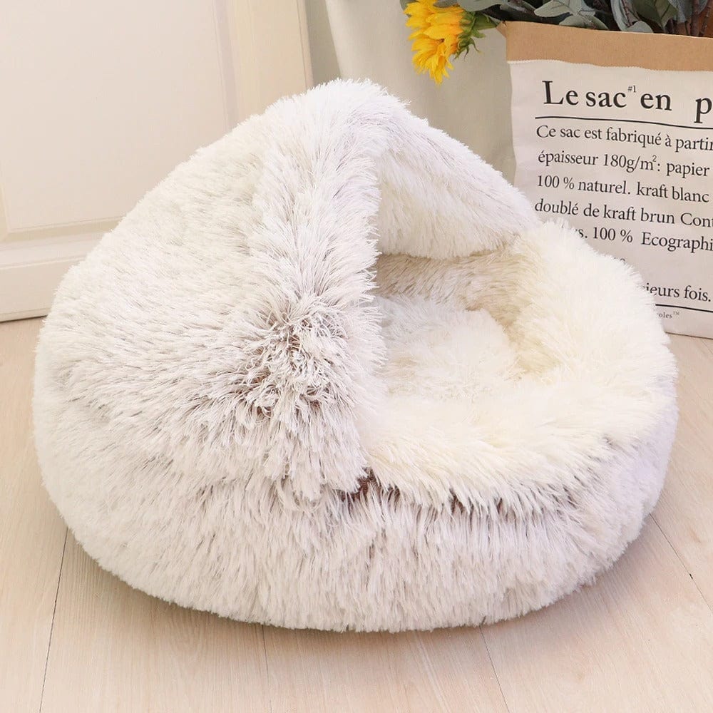 Coussin Cocon pour Chat | HopMyCat Beige / Diamètre 40 cm