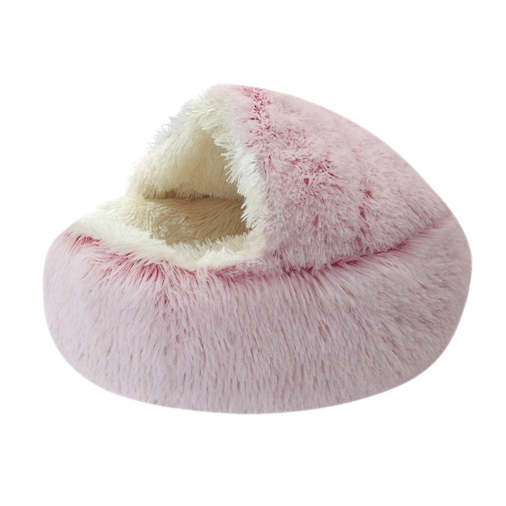 Coussin Cocon pour Chat | HopMyCat Rose / Diamètre 40 cm