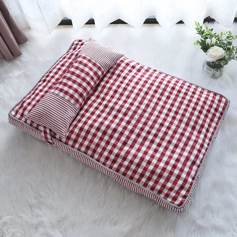 Coussin pour Chat Vintage XL | HopMyCat Rouge / S