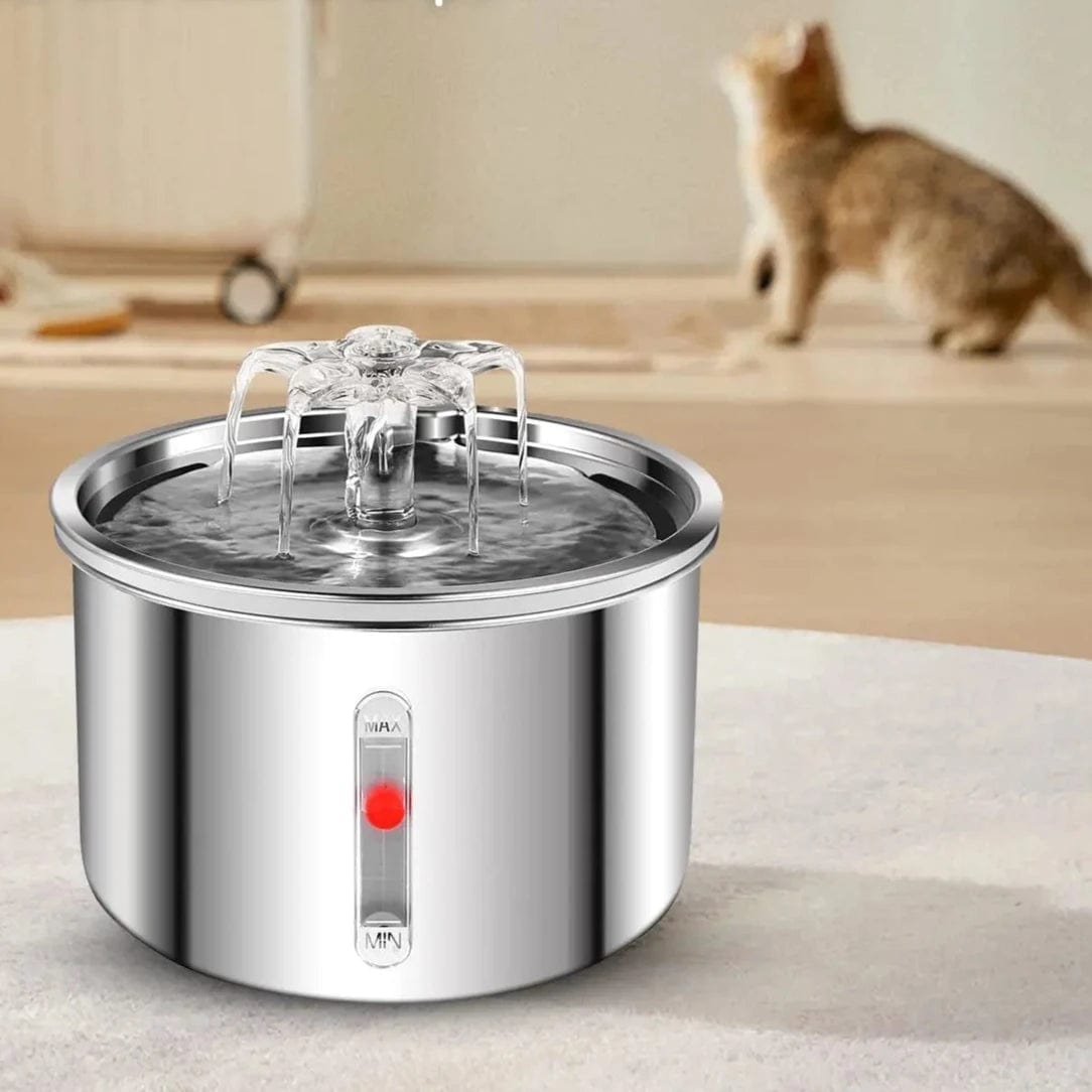 Fontaine à Eau pour Chat en Acier Inoxydable | HopMyCat