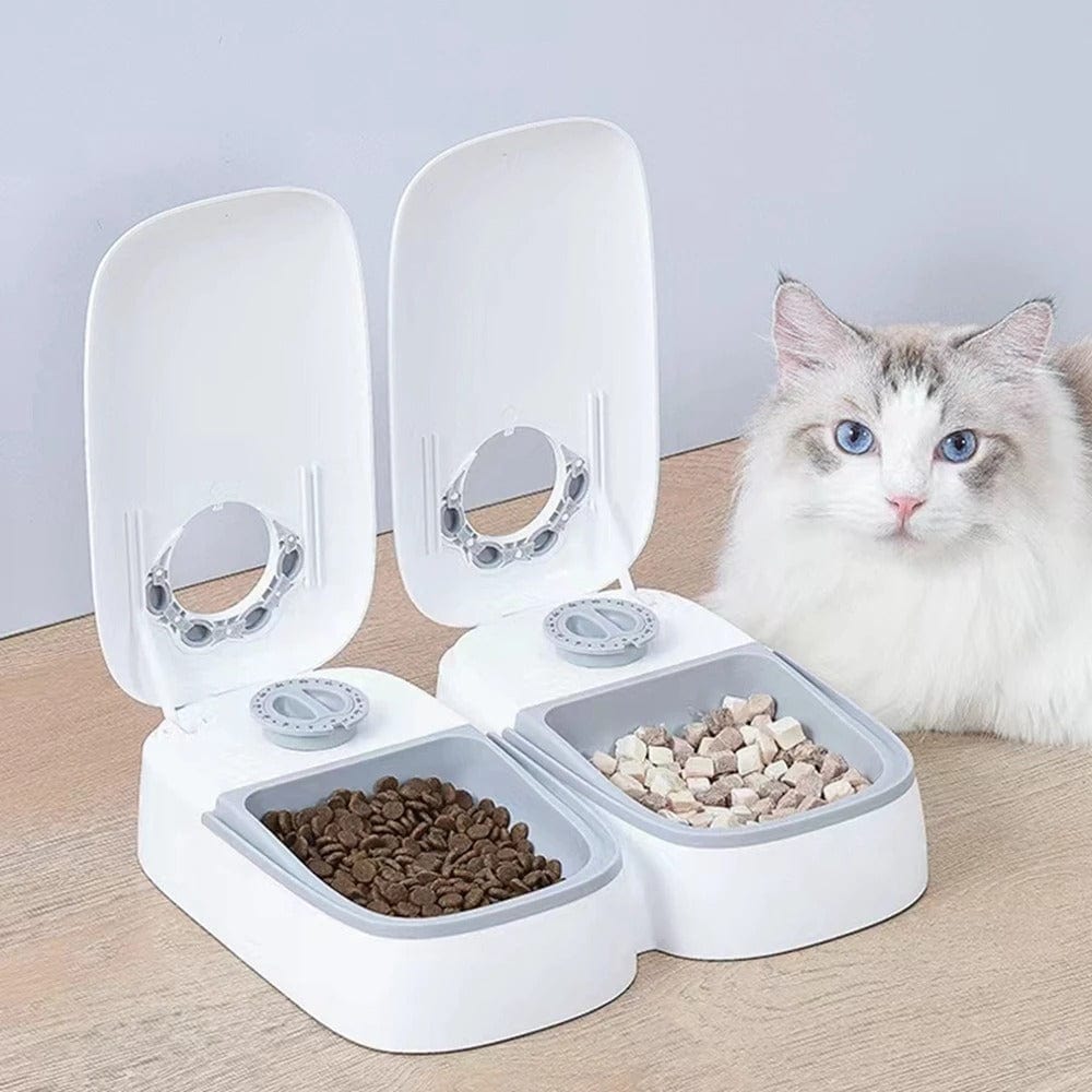 Gamelle Automatique pour Chat | HopMyCat Gris / Pour 2