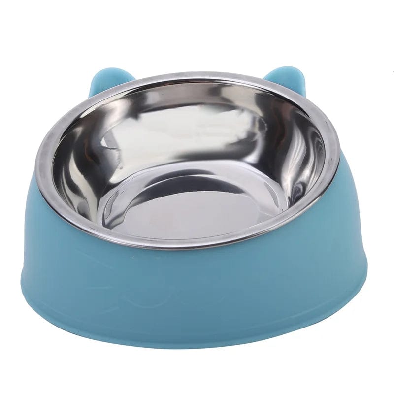 Gamelle pour Chat en Acier inoxydable | HopMyCat Bleu