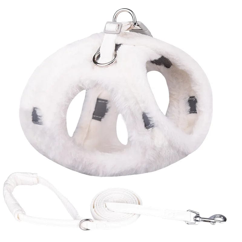 Harnais pour Chat - Edition Hiver | HopMyCat Blanc / XXS - 0.6-1.5kg