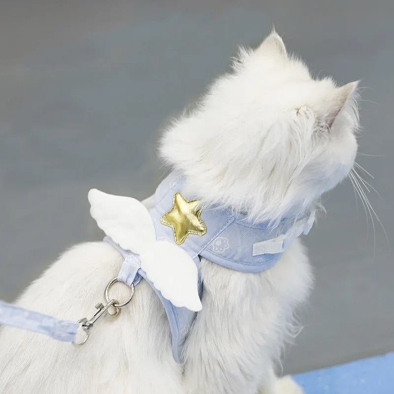 Harnais pour Chaton Étoilé aux Ailes Blanches | HopMyCat Bleu