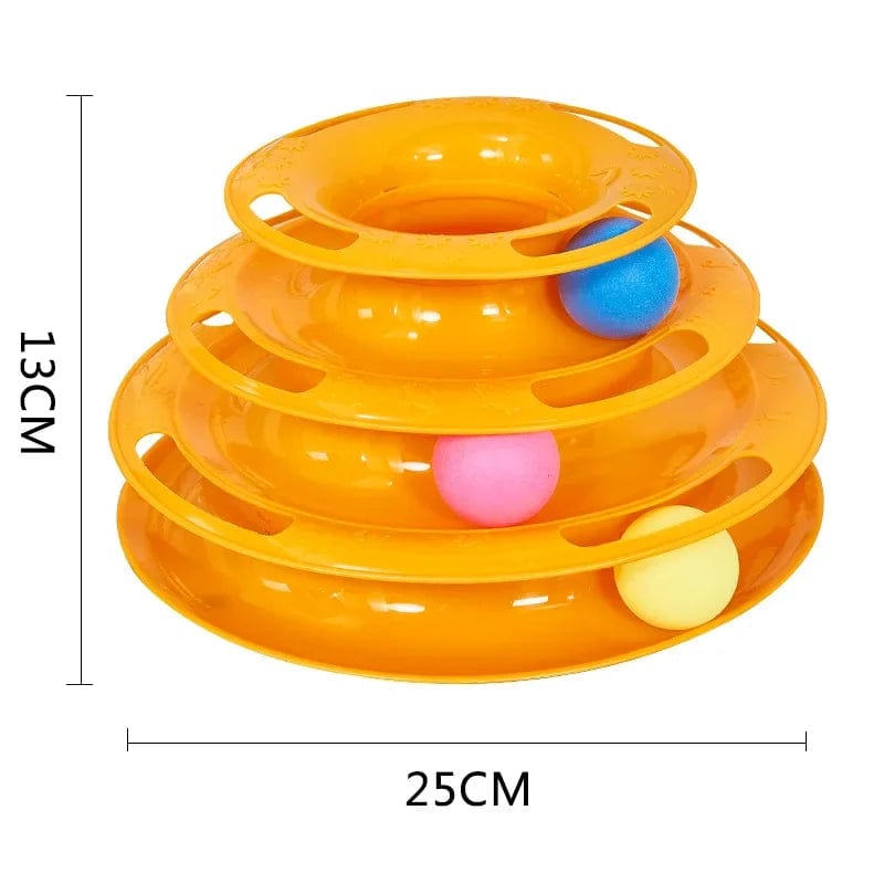 Jouet pour Chat "TowerToy" | HopMyCat Orange (3 boules)