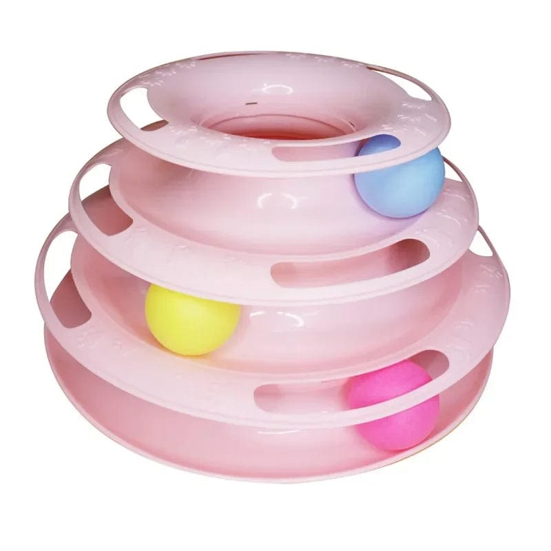 Jouet pour Chat "TowerToy" | HopMyCat Rose (3 boules)