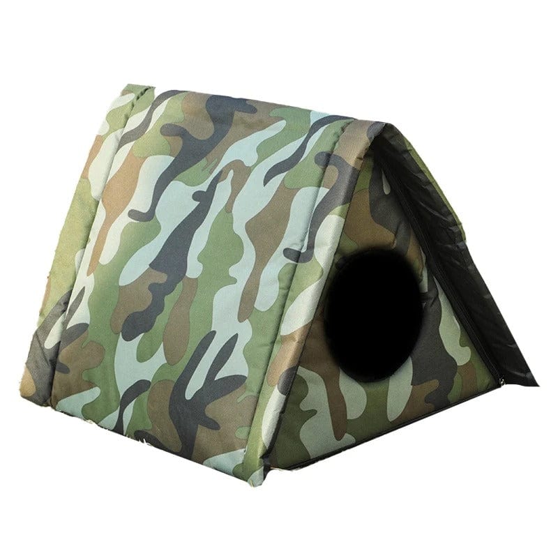 Niche Extérieure pour Chat Triangulaire | HopMyCat Camouflage