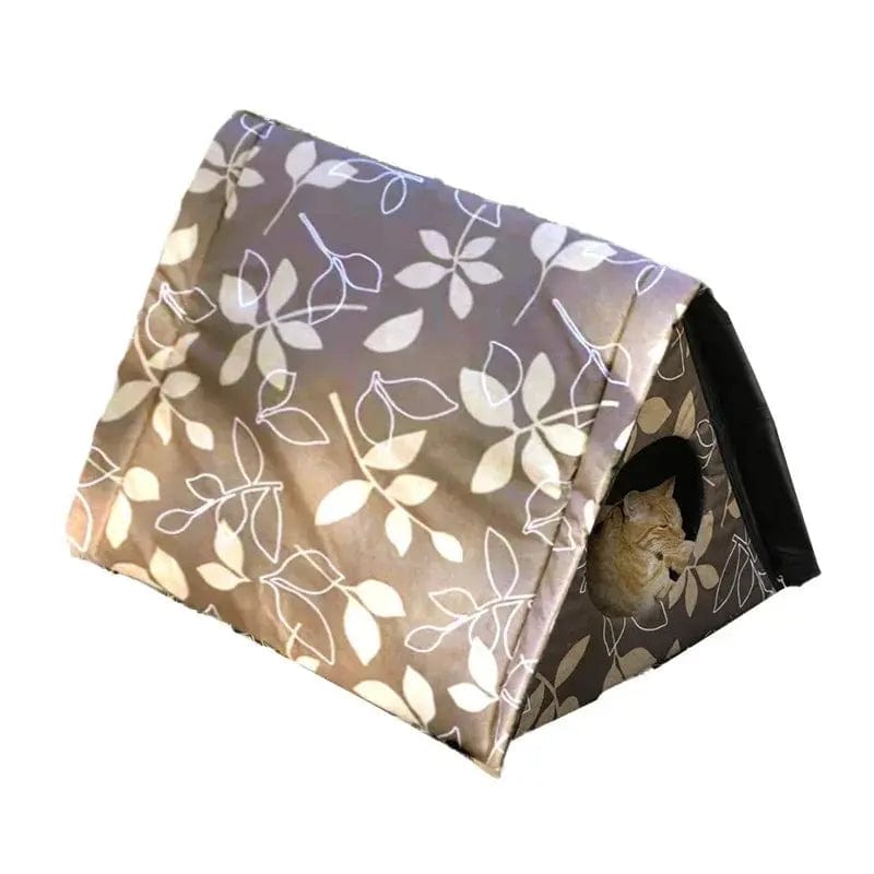 Niche Extérieure pour Chat Triangulaire | HopMyCat Khaki