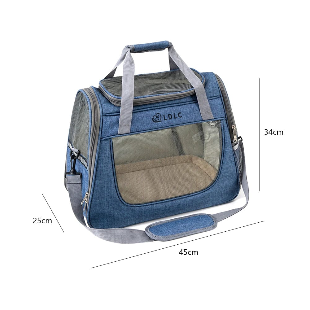 Sac de Transport pour Chat en Toile Résistante | HopMyCat Bleu