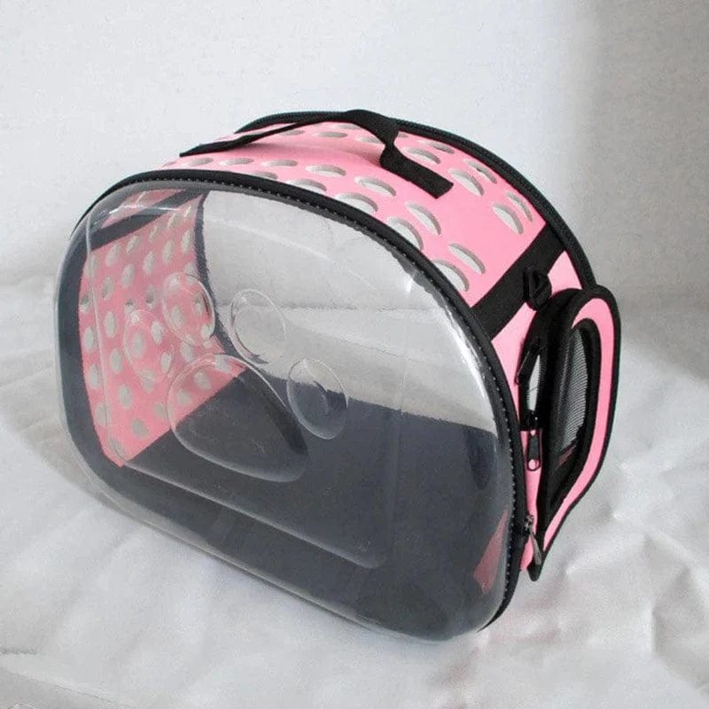 Sac de Transport pour Chat Transparent | HopMyCat S 35x20x22cm / Rose